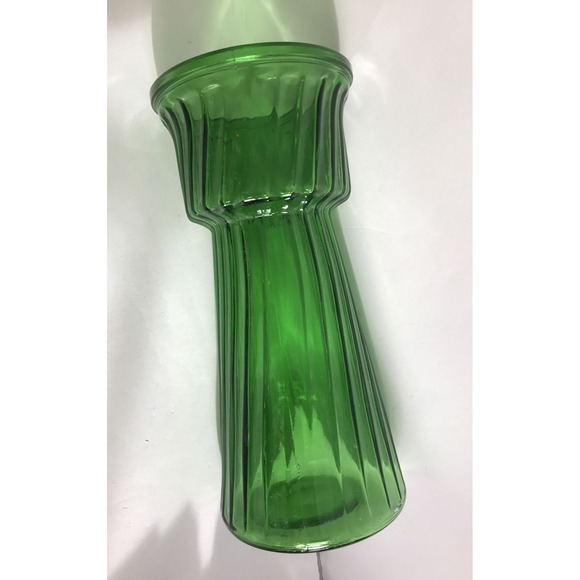 Hoosier 4089 Ribbed Glass Vase‎ Emerald Green Large Top Cylinder Bottom 1960s - Picture 5 of 7